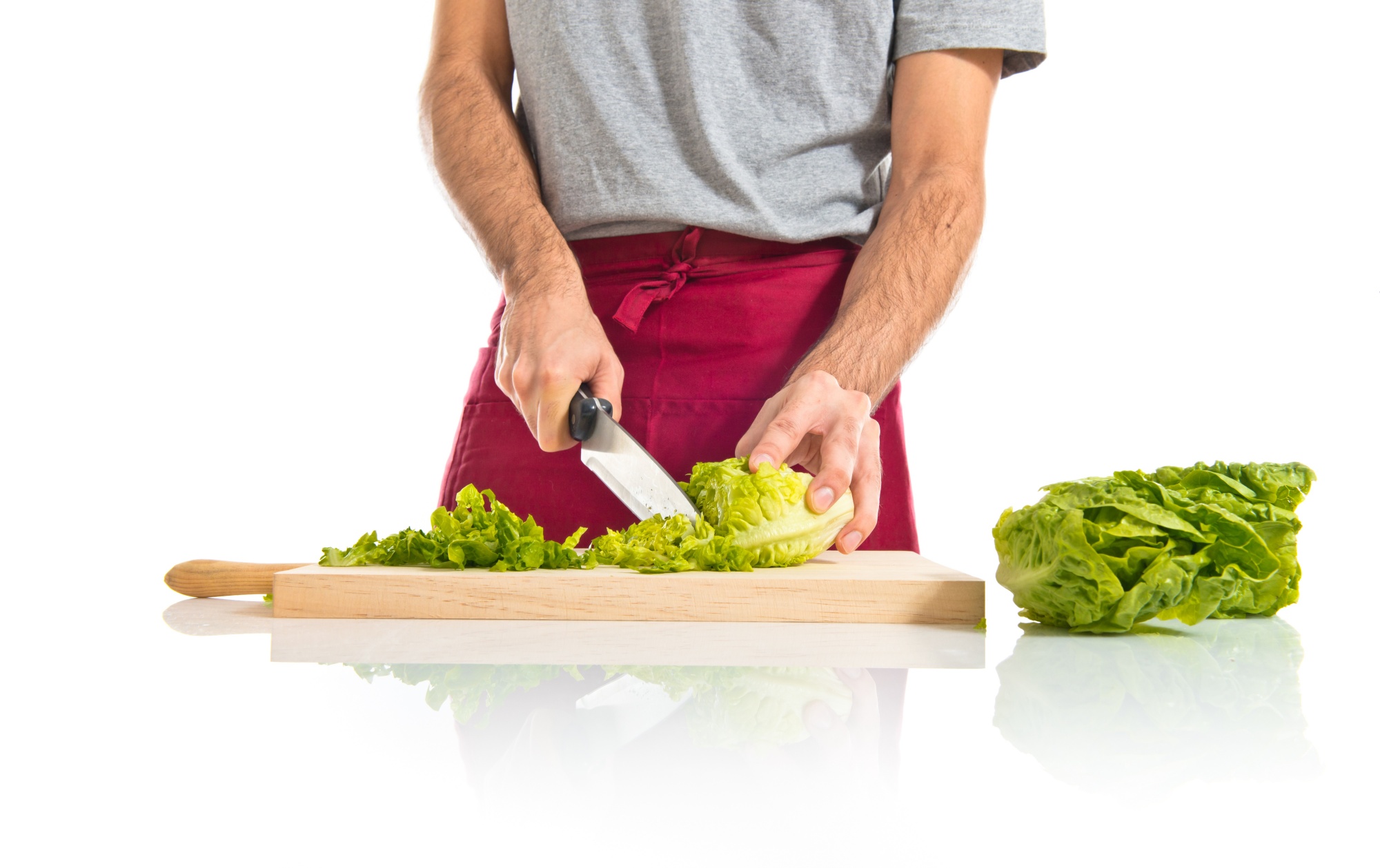 Tecnica di taglio verdure con chef